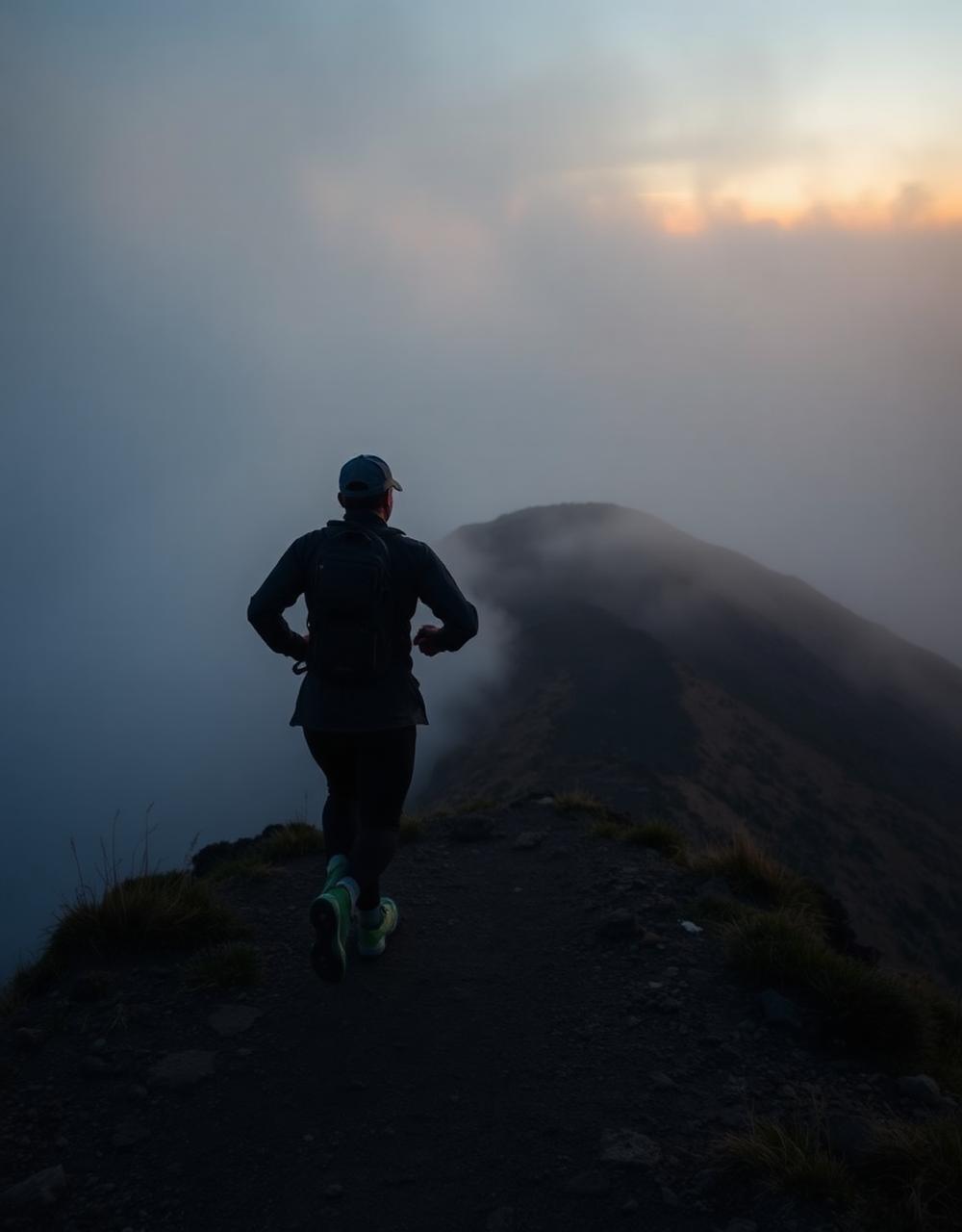 Trail runner at an aid station with a Striker Hero Bag drop-bag